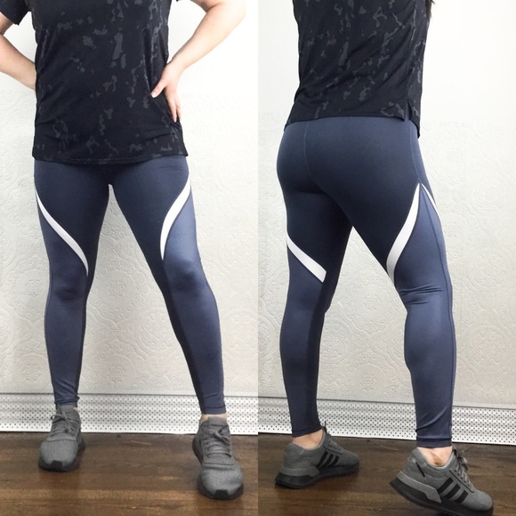 Gap Fit sporty striped blackout workout leggings M - Picture 1 of 6